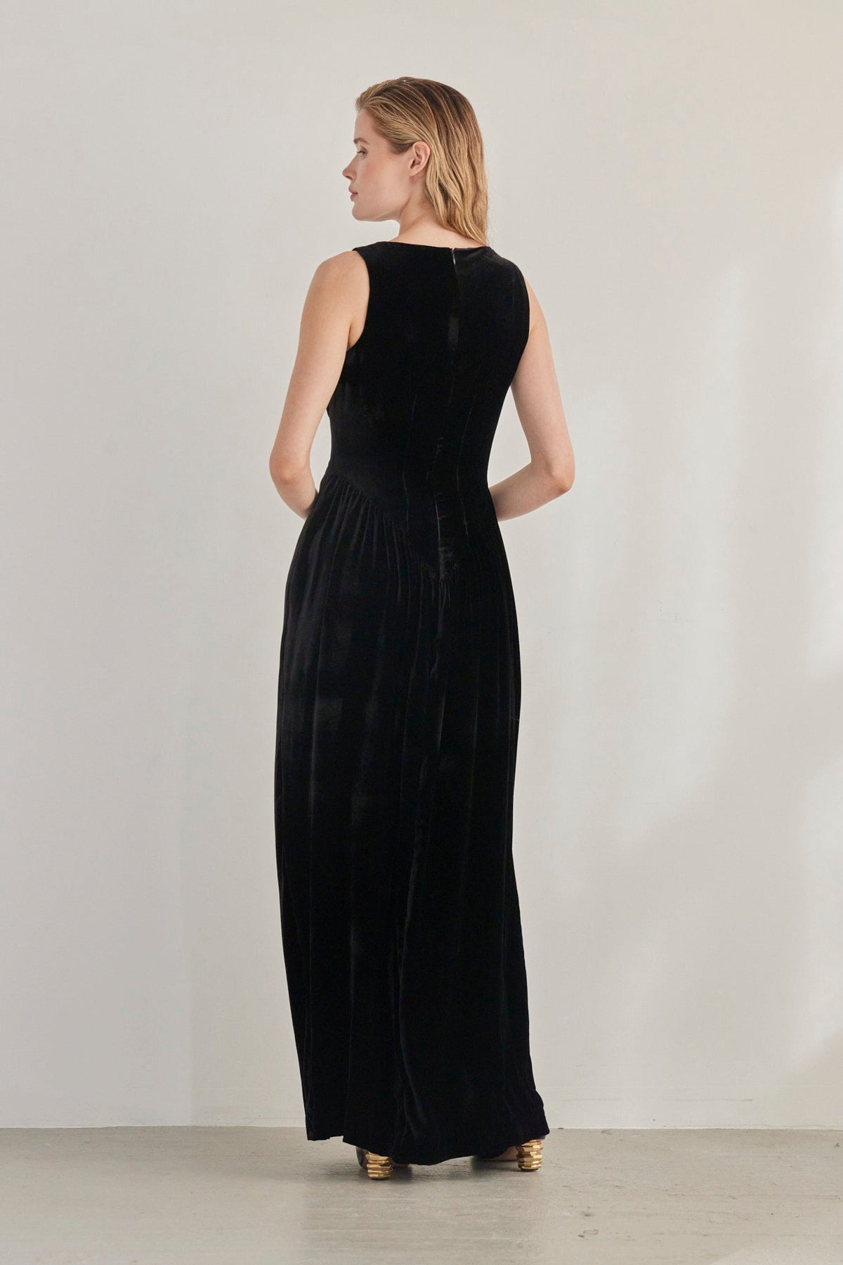 SAMPLE FW26 - Juliette Dress in Silk Velvet - Black Samples CHRISTINE ALCALAY - 3