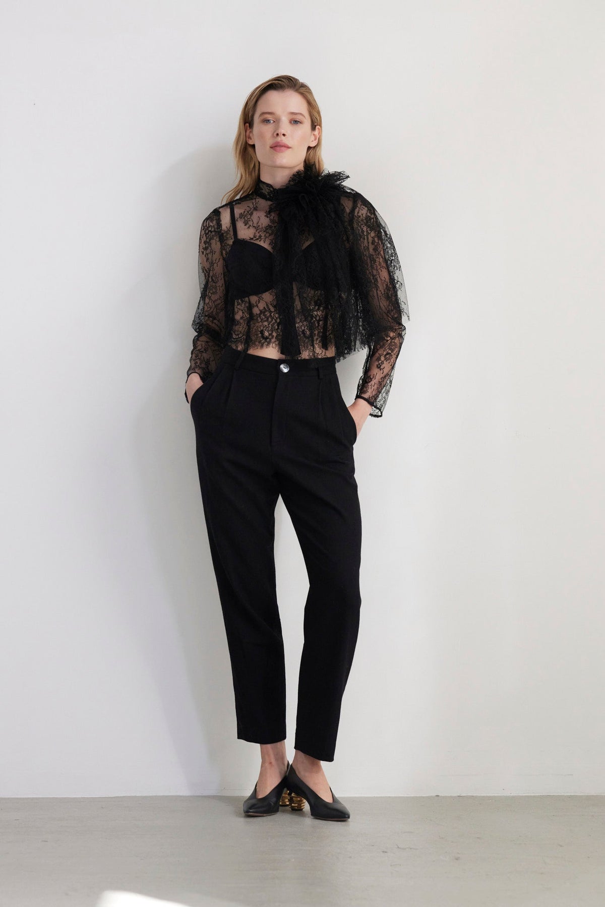 SAMPLE FW26 - Keira Blouse in Chantilly Lace - Black Samples CHRISTINE ALCALAY - 4