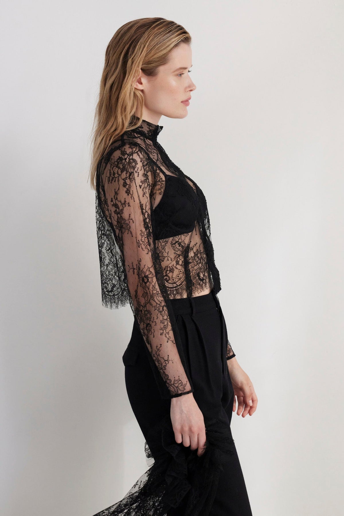 SAMPLE FW26 - Keira Blouse in Chantilly Lace - Black Samples CHRISTINE ALCALAY - 5