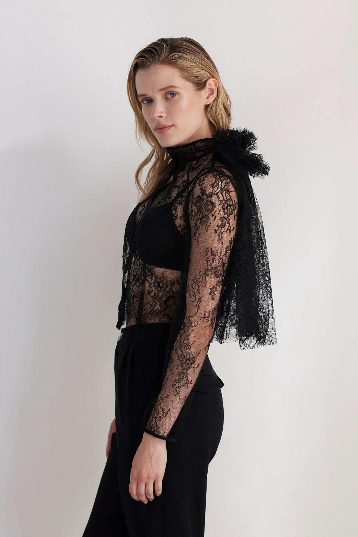 SAMPLE FW26 - Keira Blouse in Chantilly Lace - Black Samples CHRISTINE ALCALAY - 3