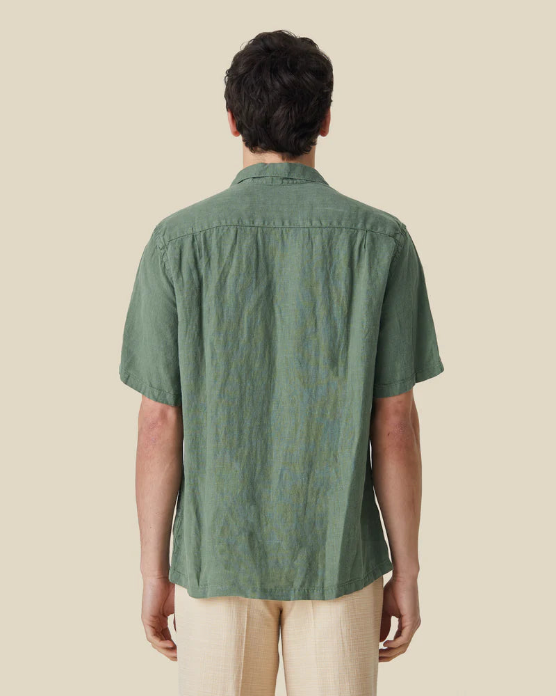 Linen Camp Collar S/S Shirt Shirt Portuguese Flannel   