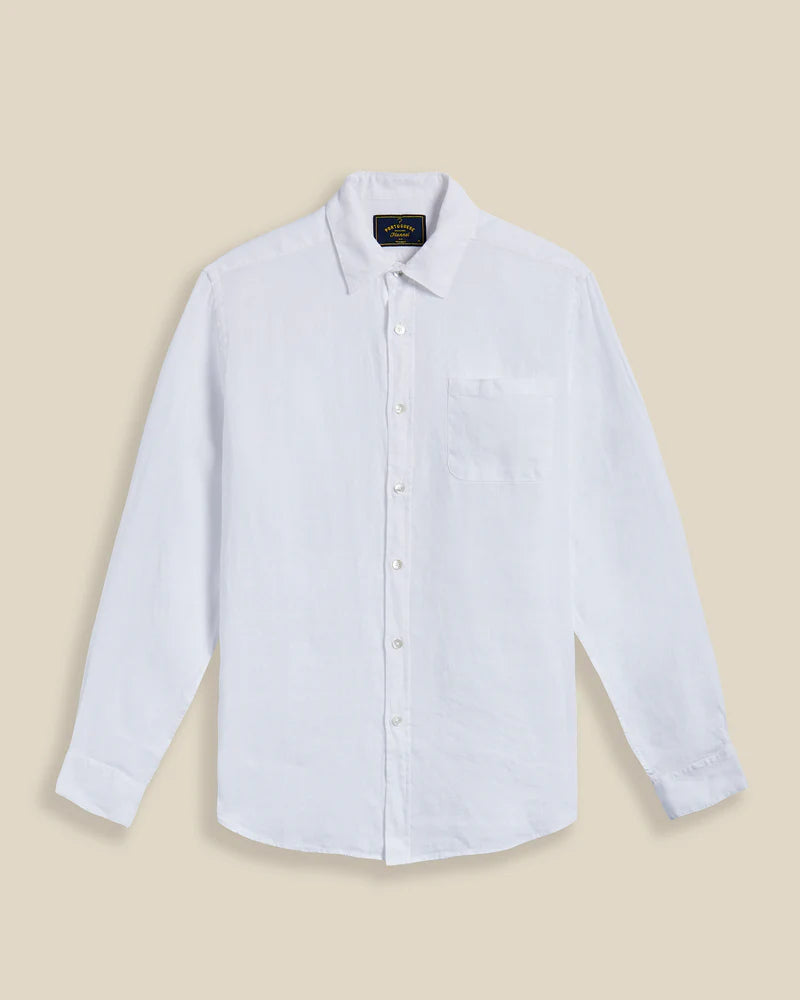 L/S Linen Shirt Shirts Portuguese Flannel White S