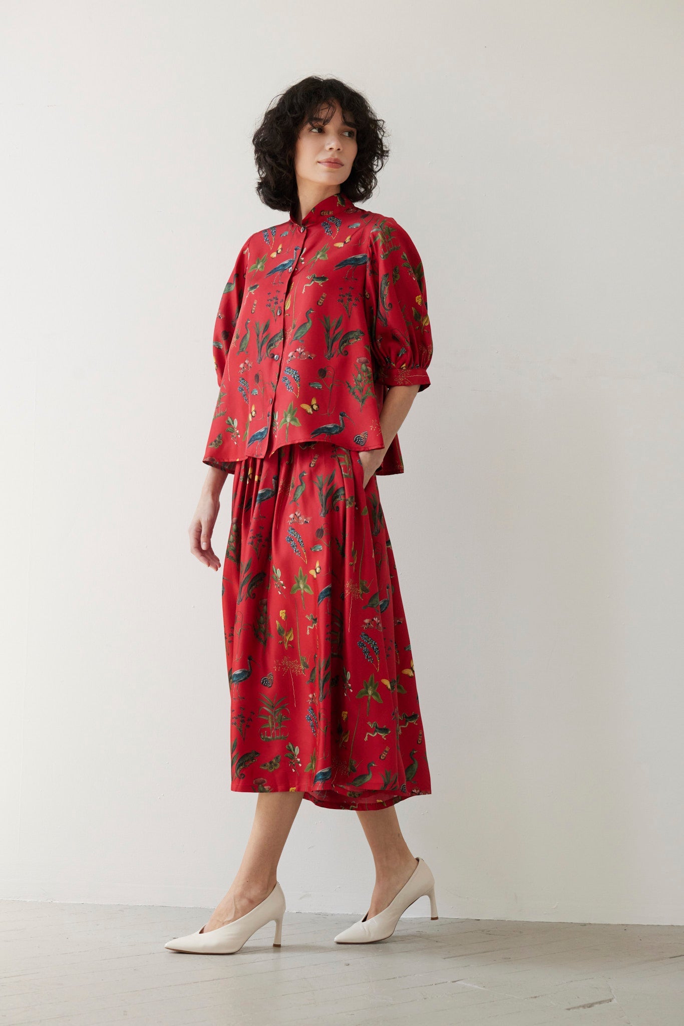 Livia Blouse in Audubon Silk Twill Tops CHRISTINE ALCALAY - 3