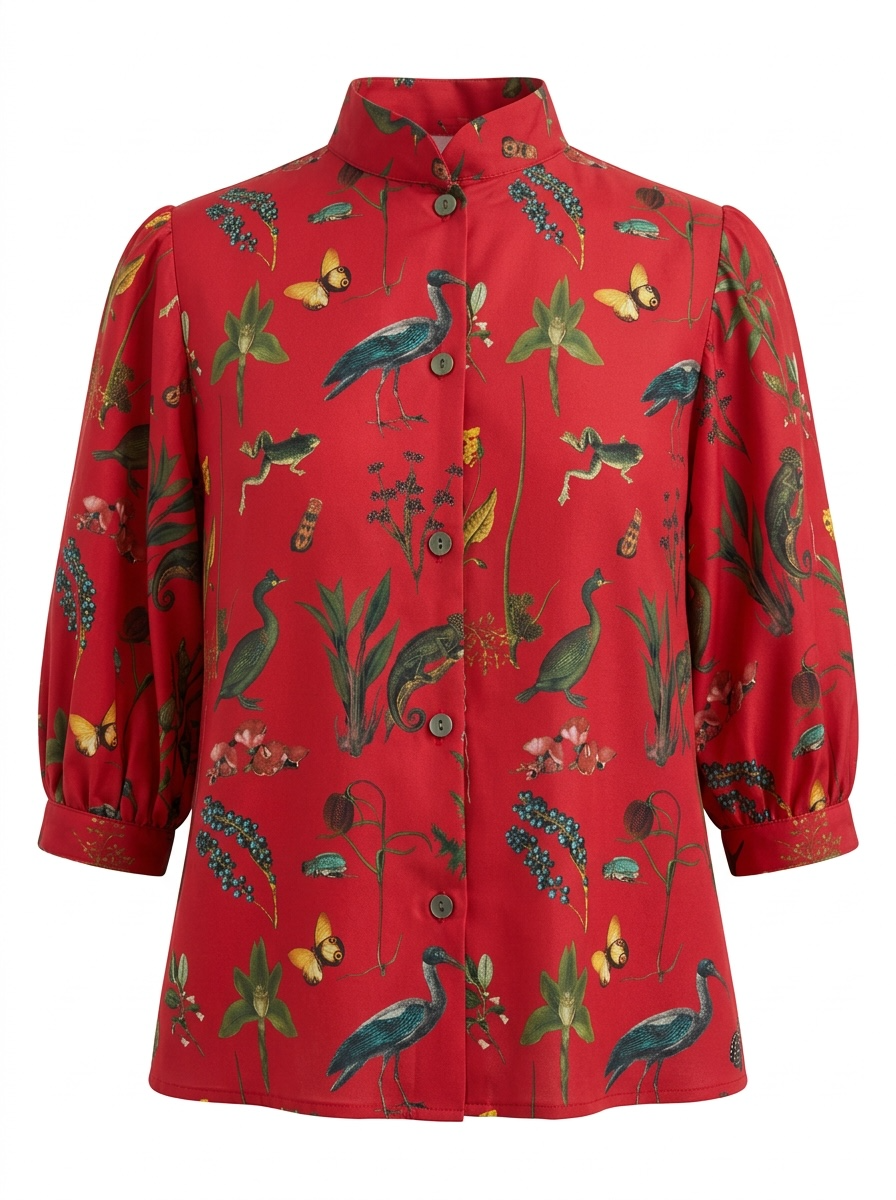 Livia Blouse in Audubon Silk Twill Tops CHRISTINE ALCALAY - 6