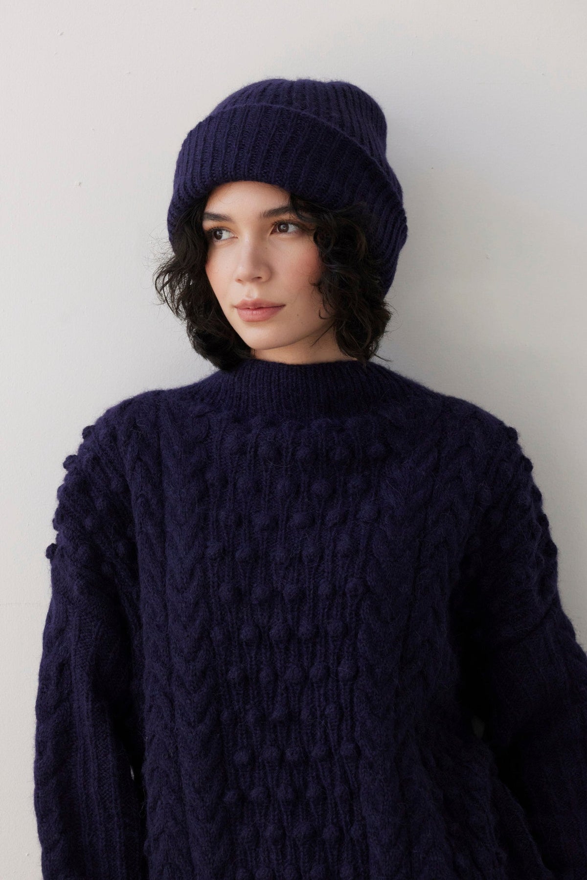 Lofted Beanie in Alpaca Wool Blend Beanies CHRISTINE ALCALAY Ink ZL51 One Size