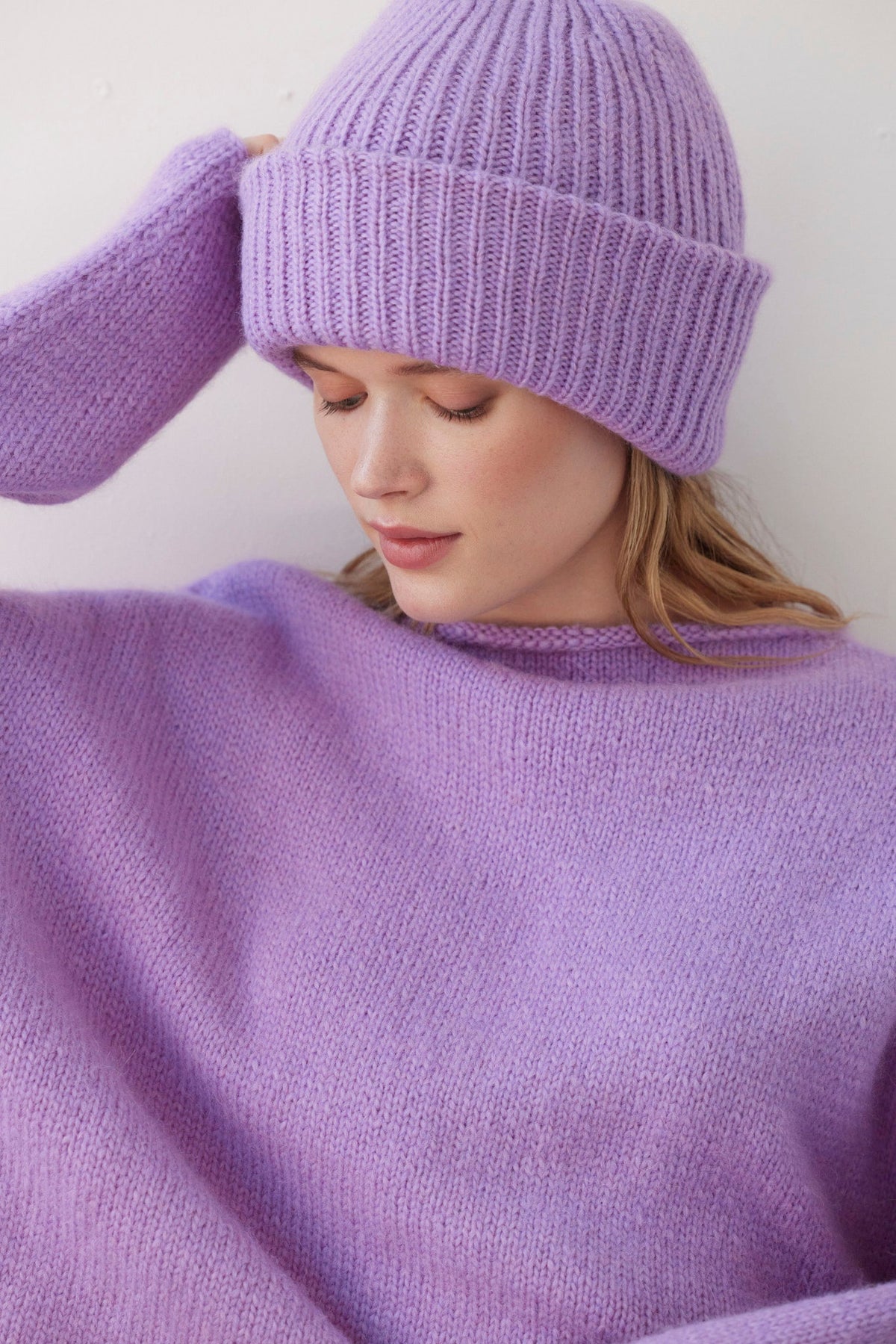 Lofted Beanie in Alpaca Wool Blend Beanies CHRISTINE ALCALAY Lilac ZZD3 One Size - 1
