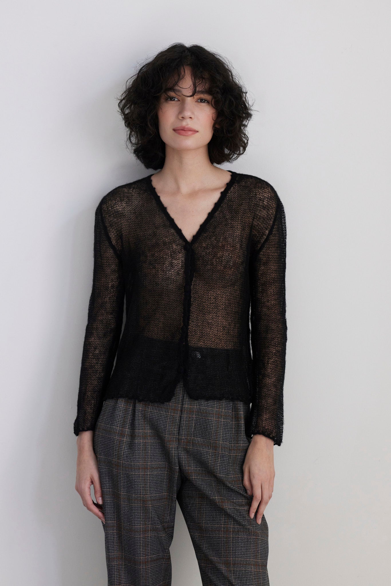 Luz Open Knit Cardigan in Baby Alpaca Sweaters CHRISTINE ALCALAY