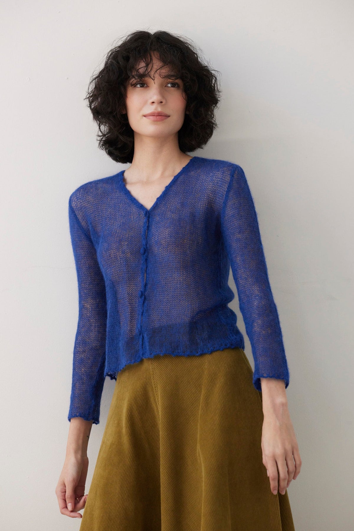 Luz Open Knit Cardigan in Baby Alpaca Sweaters CHRISTINE ALCALAY - 3