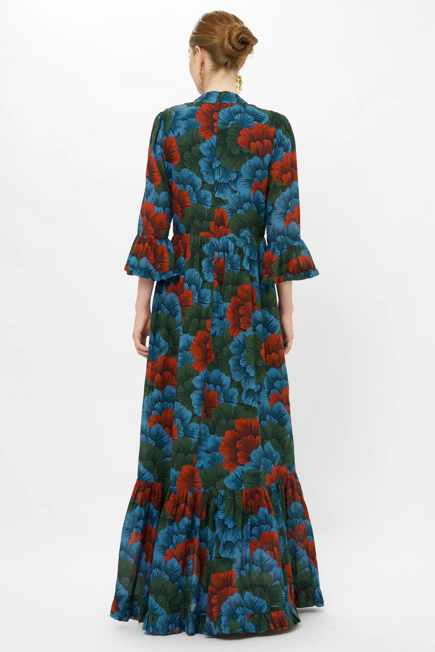 High Neck Bell Sleeve Maxi