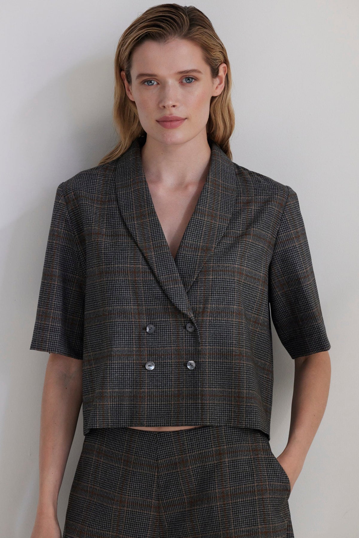Matilde Top in Wool Tops CHRISTINE ALCALAY Autumn Plaid Extra Small