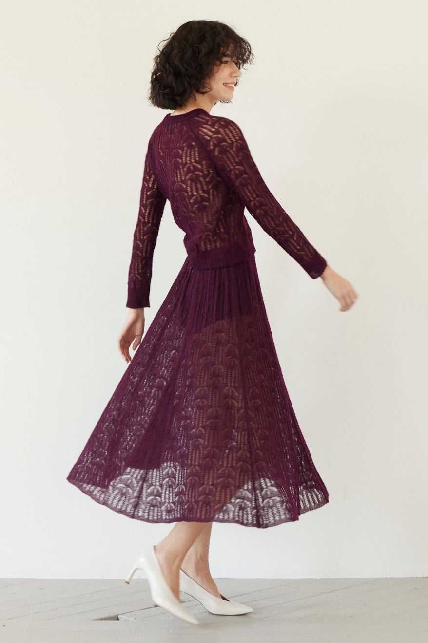 SAMPLE FW26 - Erin Lace Knit Skirt - Pinot Wine Samples CHRISTINE ALCALAY - 3