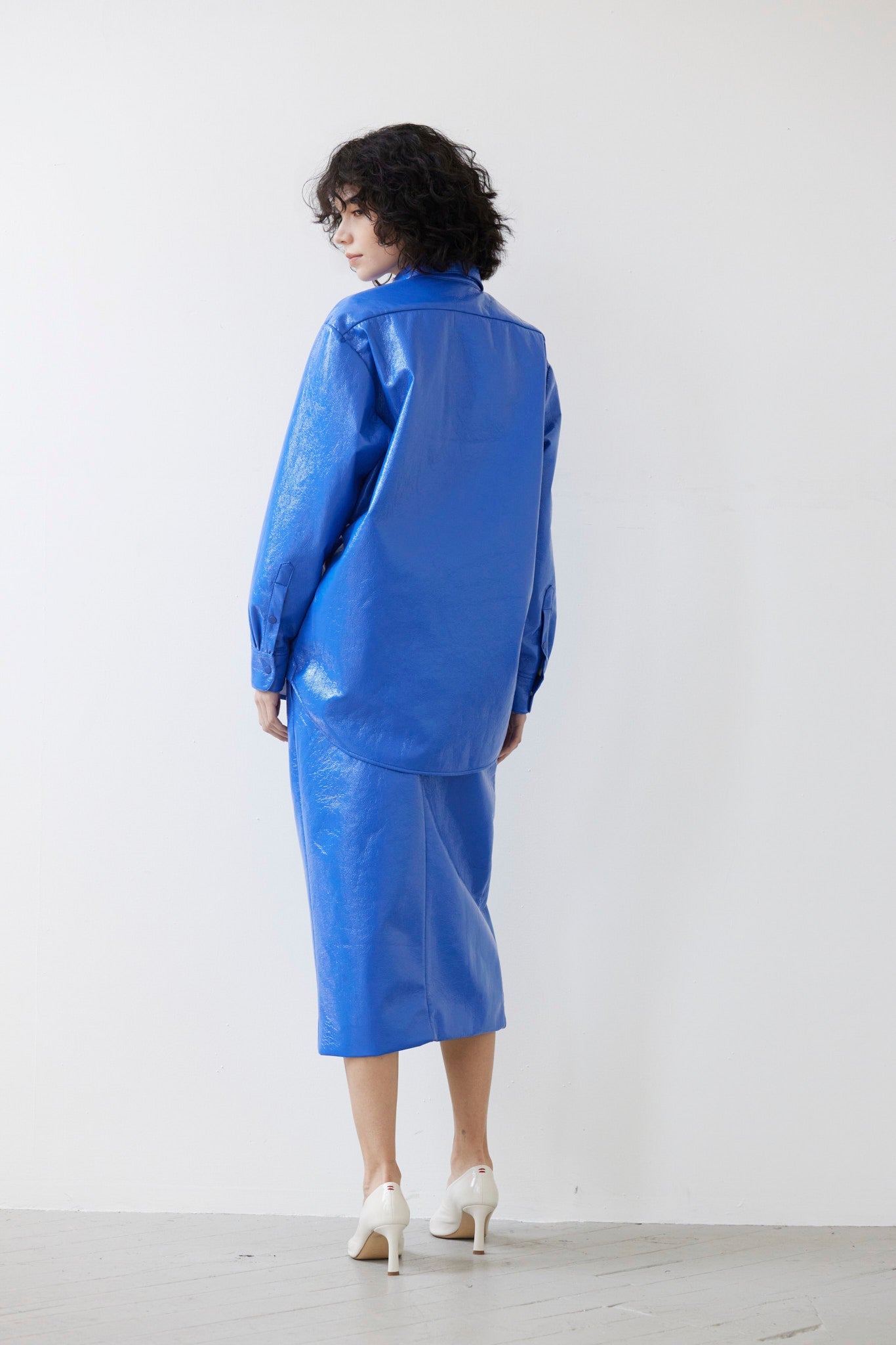 Munro Shirt in Gloss Pleatherette Tops CHRISTINE ALCALAY - 4
