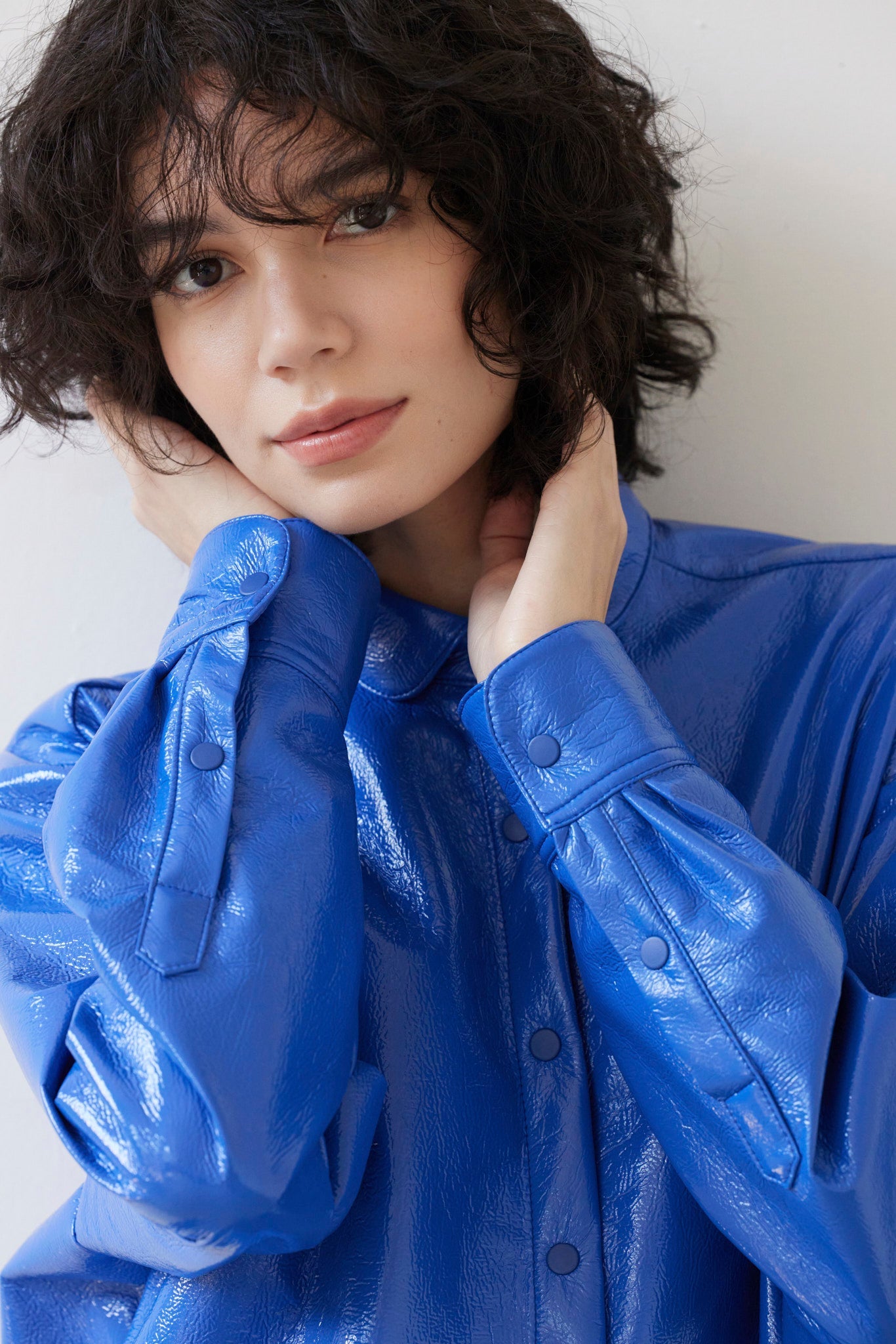 Munro Shirt in Gloss Pleatherette Tops CHRISTINE ALCALAY - 2