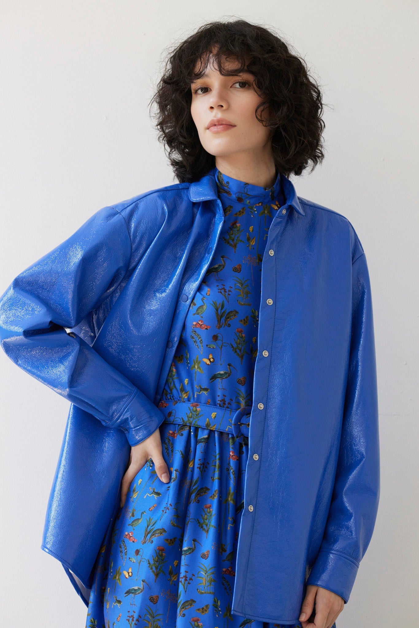Munro Shirt in Gloss Pleatherette Tops CHRISTINE ALCALAY - 3