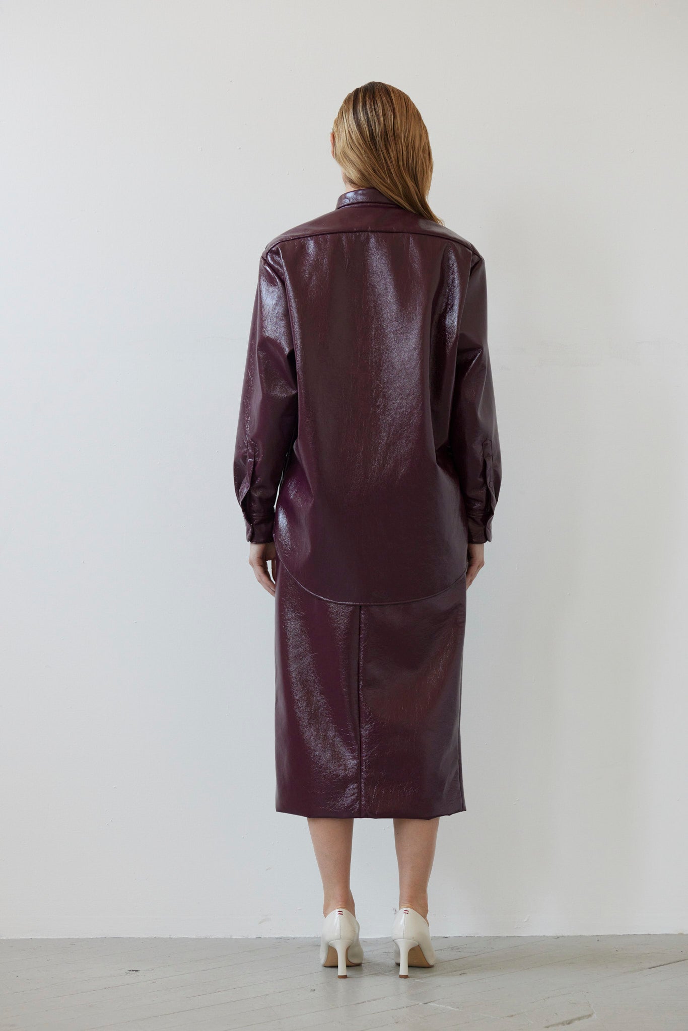 Munro Shirt in Gloss Pleatherette Tops CHRISTINE ALCALAY - 5