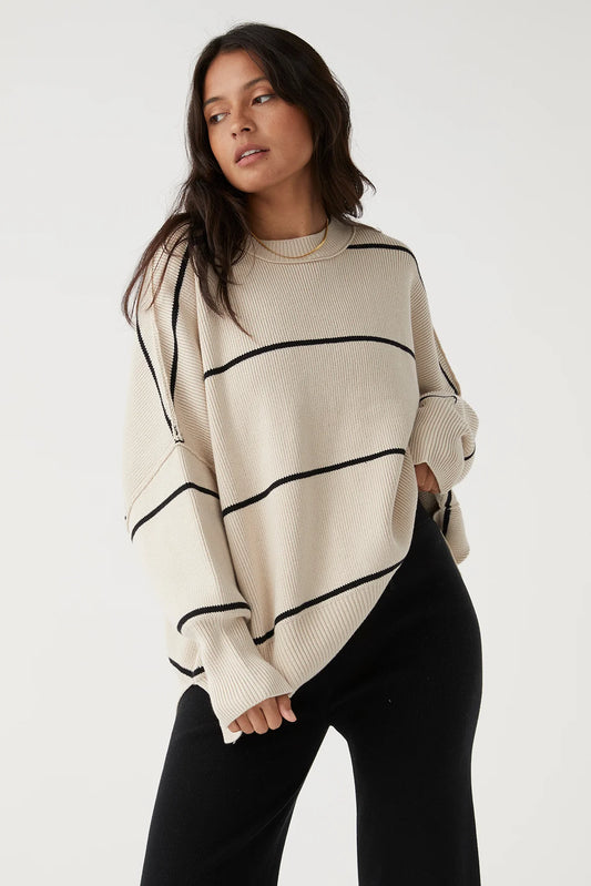 Harper Knit Sweater  Arcaa Sand/Black XS 