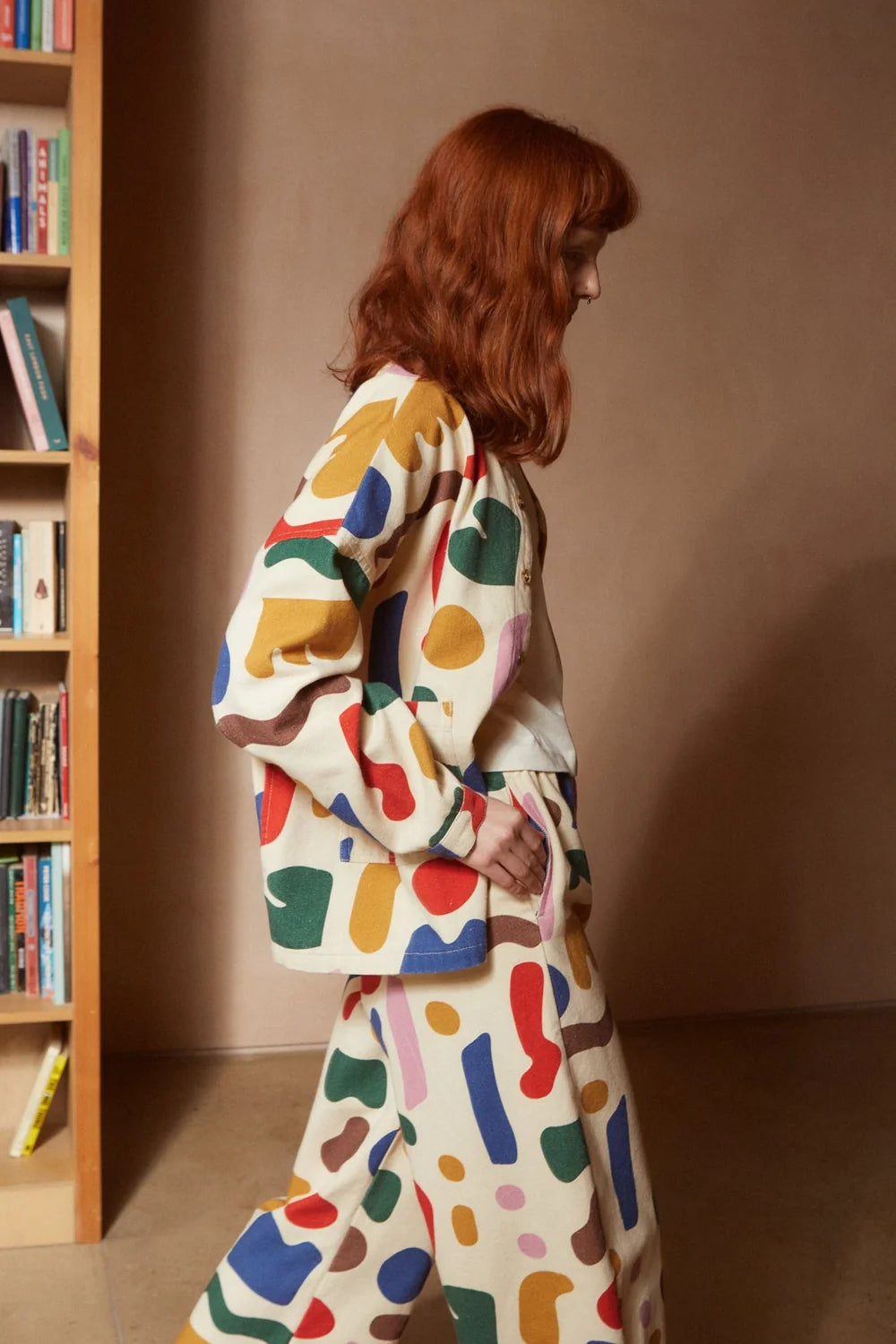 Oversized Chore Coat Printed - 2