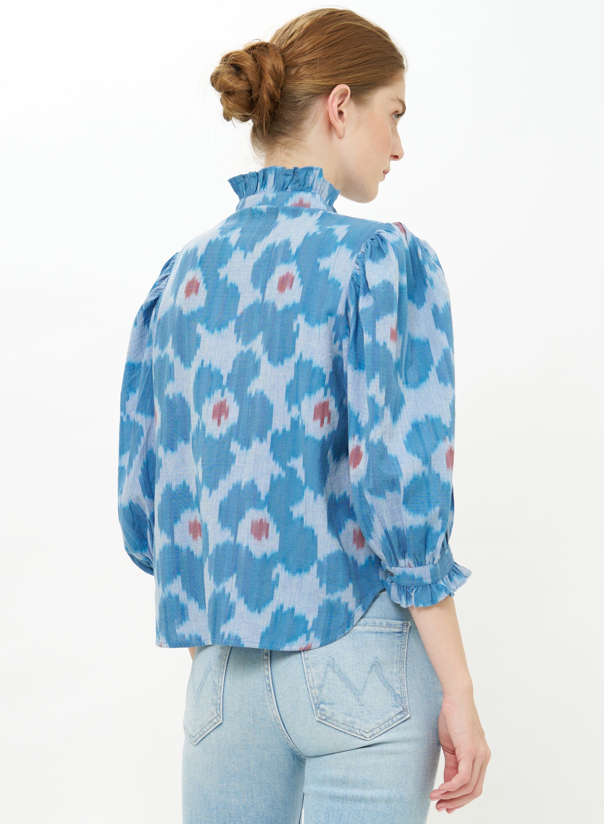 Ruffle Front Button Blouse OLIPHANT
