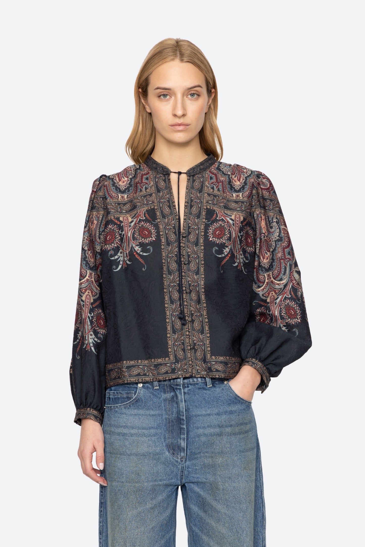 Hyacinth Print Long Sleeve Top Shirts SEA NEW YORK