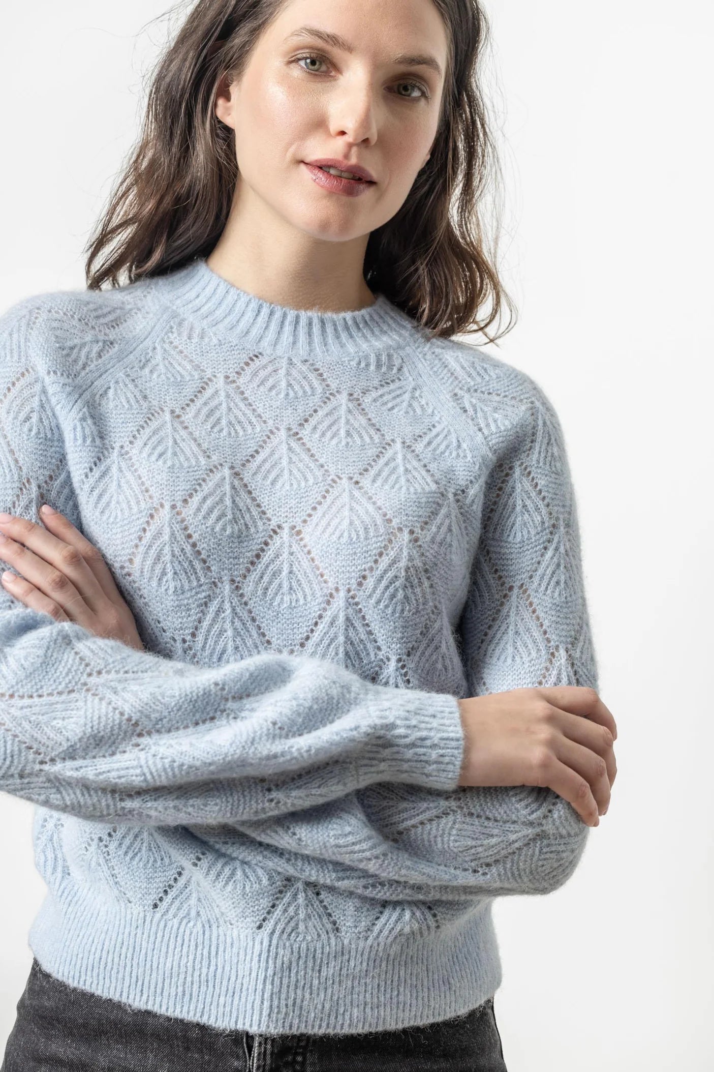 Easy Pointelle Crewneck Sweater  Lilla P.   