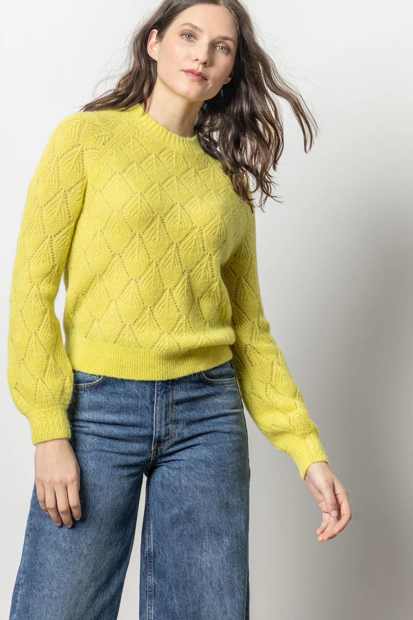 Easy Pointelle Crewneck Sweater  Lilla P.   