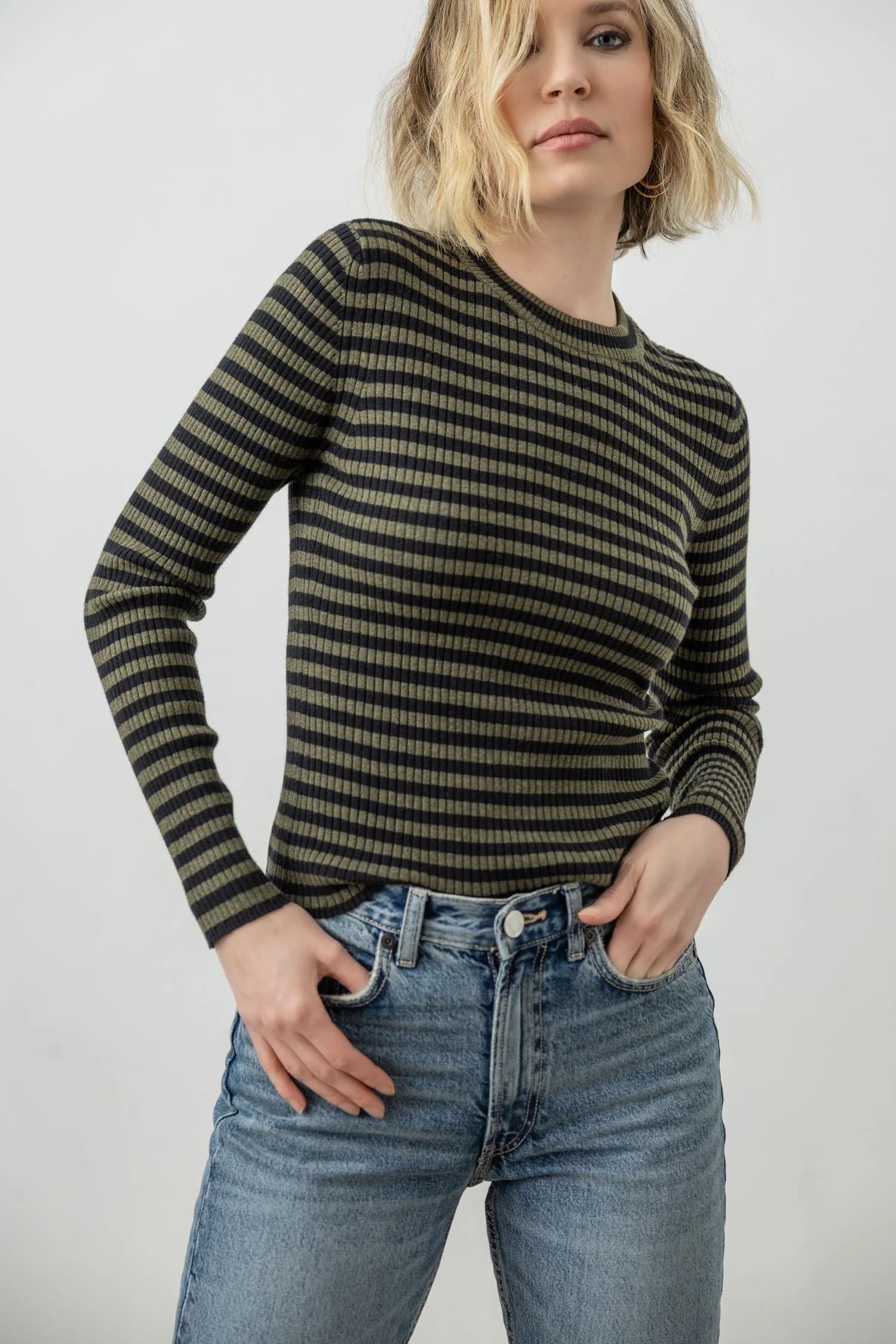 Striped Crewneck Sweater Tops Lilla P.   