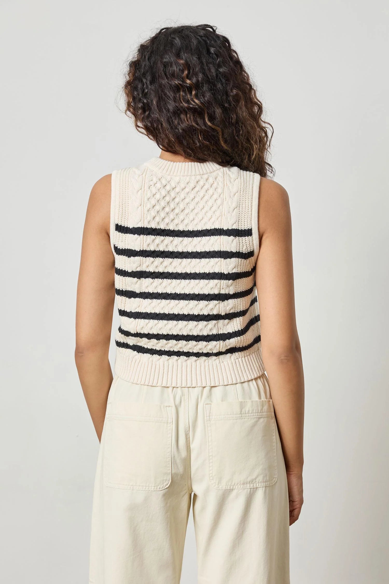 Cropped Cable Tank Sweater Sweaters Lilla P.