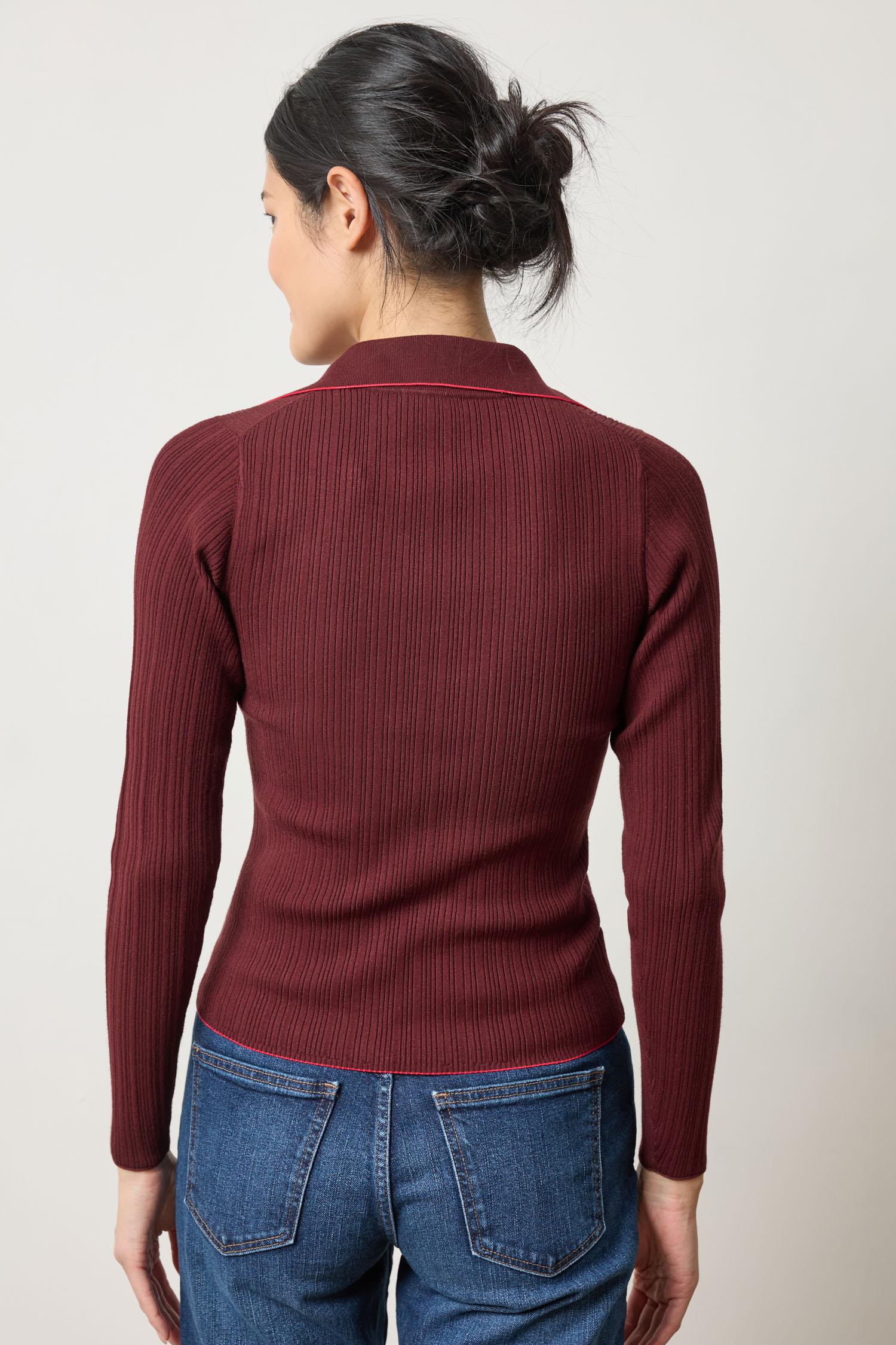 Long Sleeve Rib Henley Sweater Sweaters Lilla P.