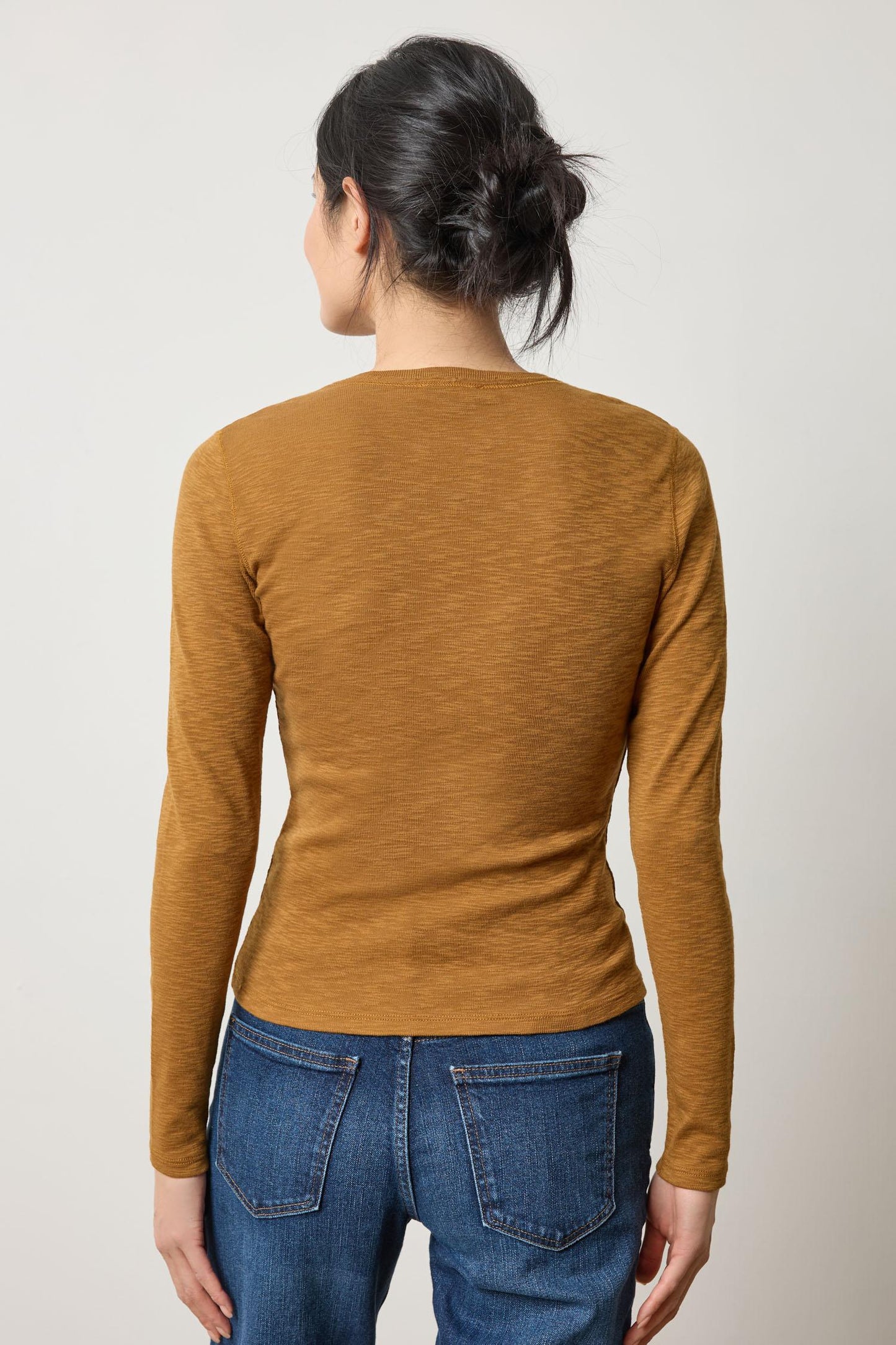 Rib Slub L/S V-Neck