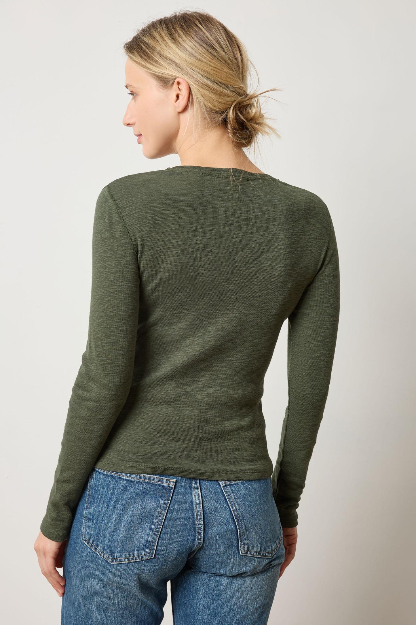 Rib Slub L/S V-Neck
