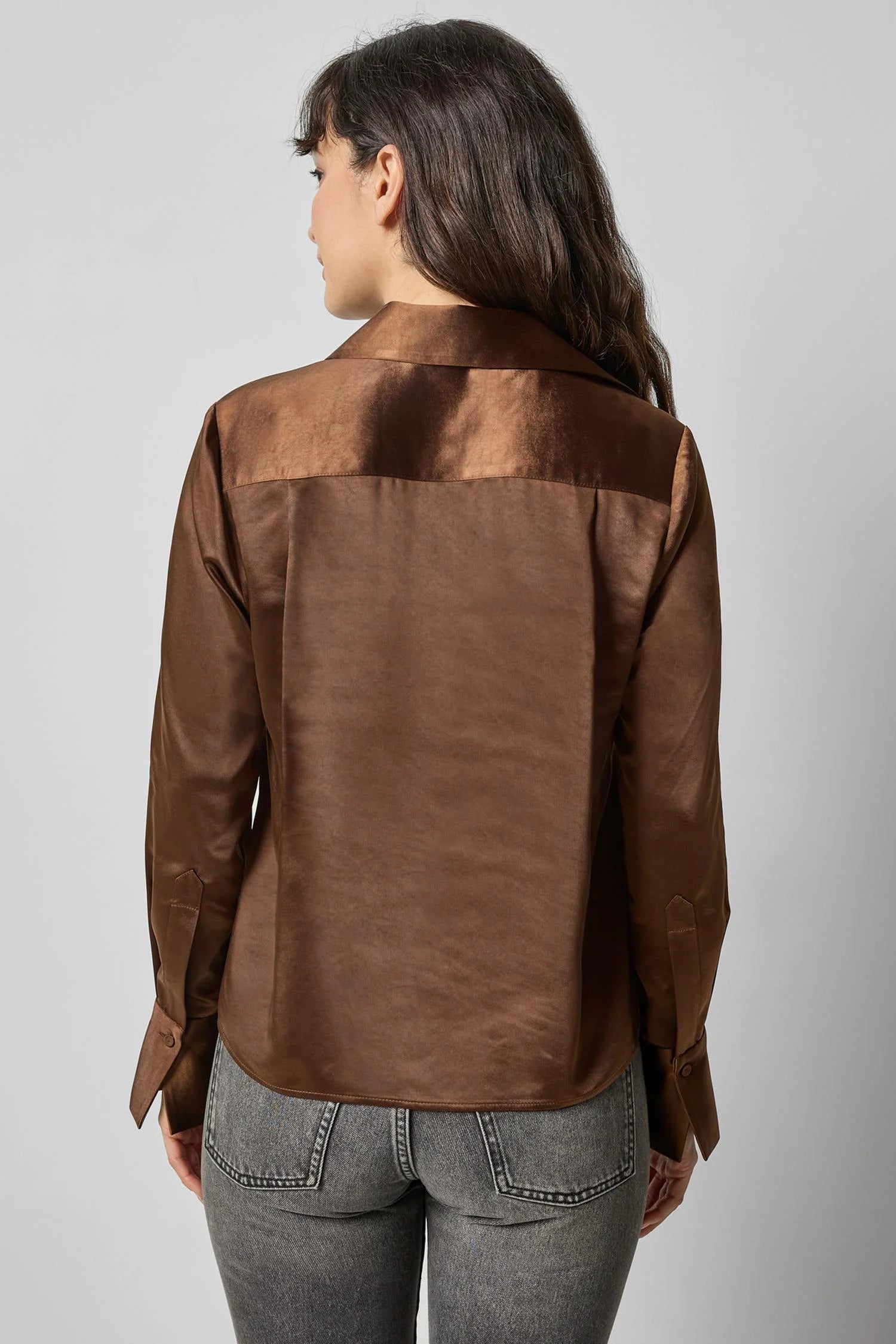 Satin Button Down Tops Lilla P.