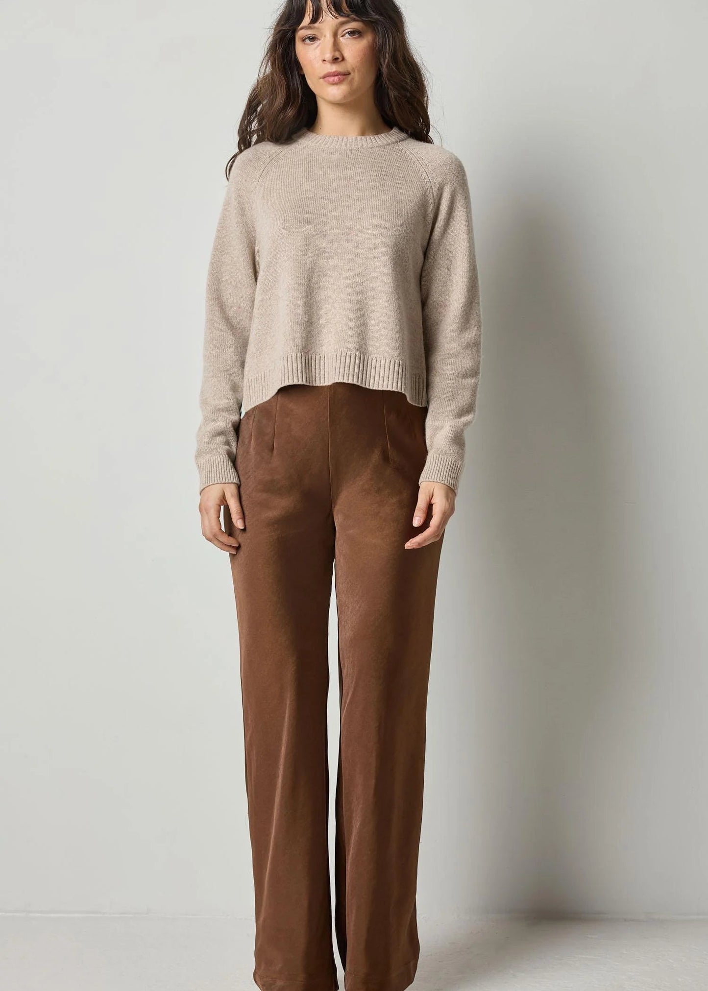 Satin Clean Front Pant Bottoms Lilla P.