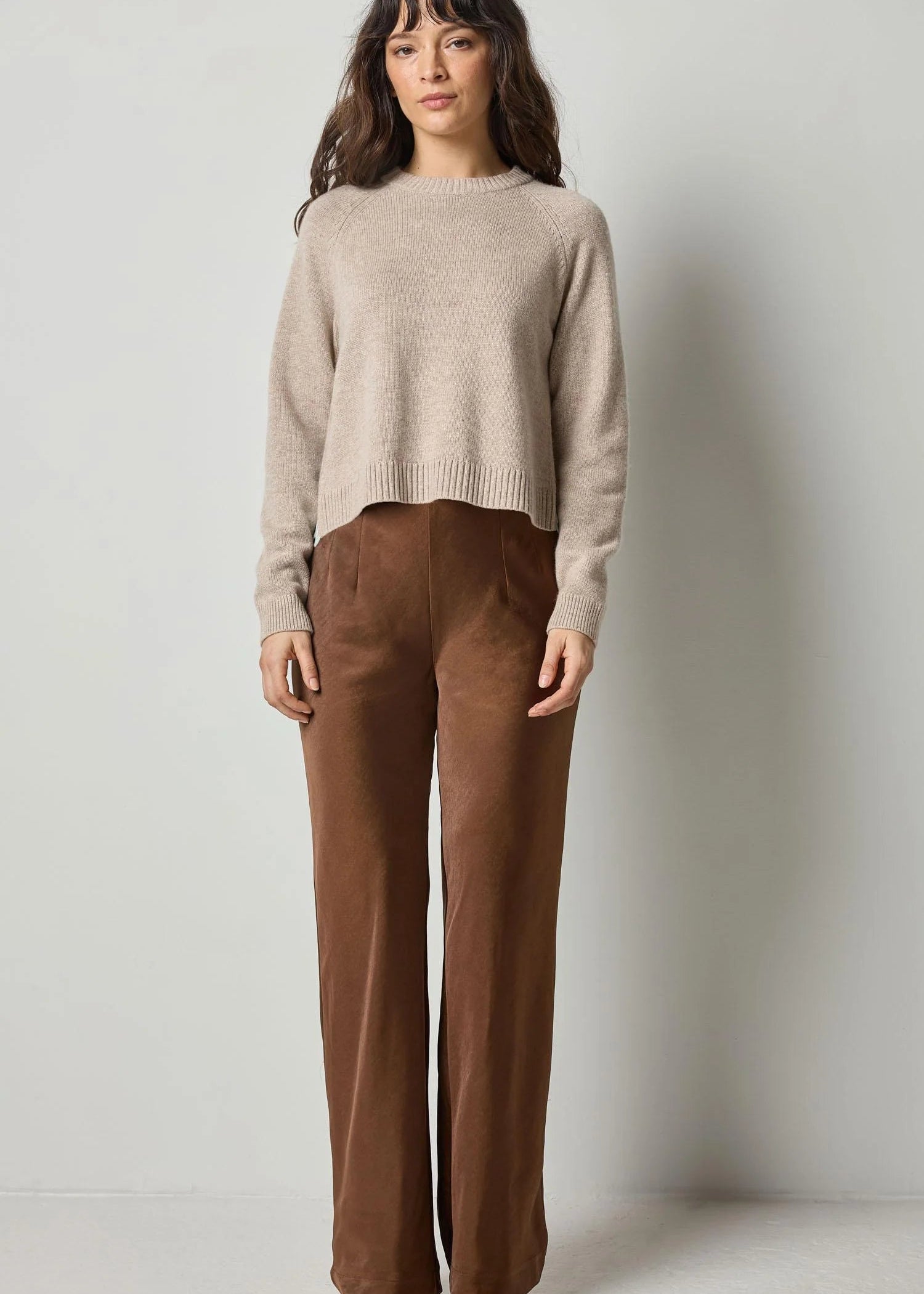 Satin Clean Front Pant Bottoms Lilla P.