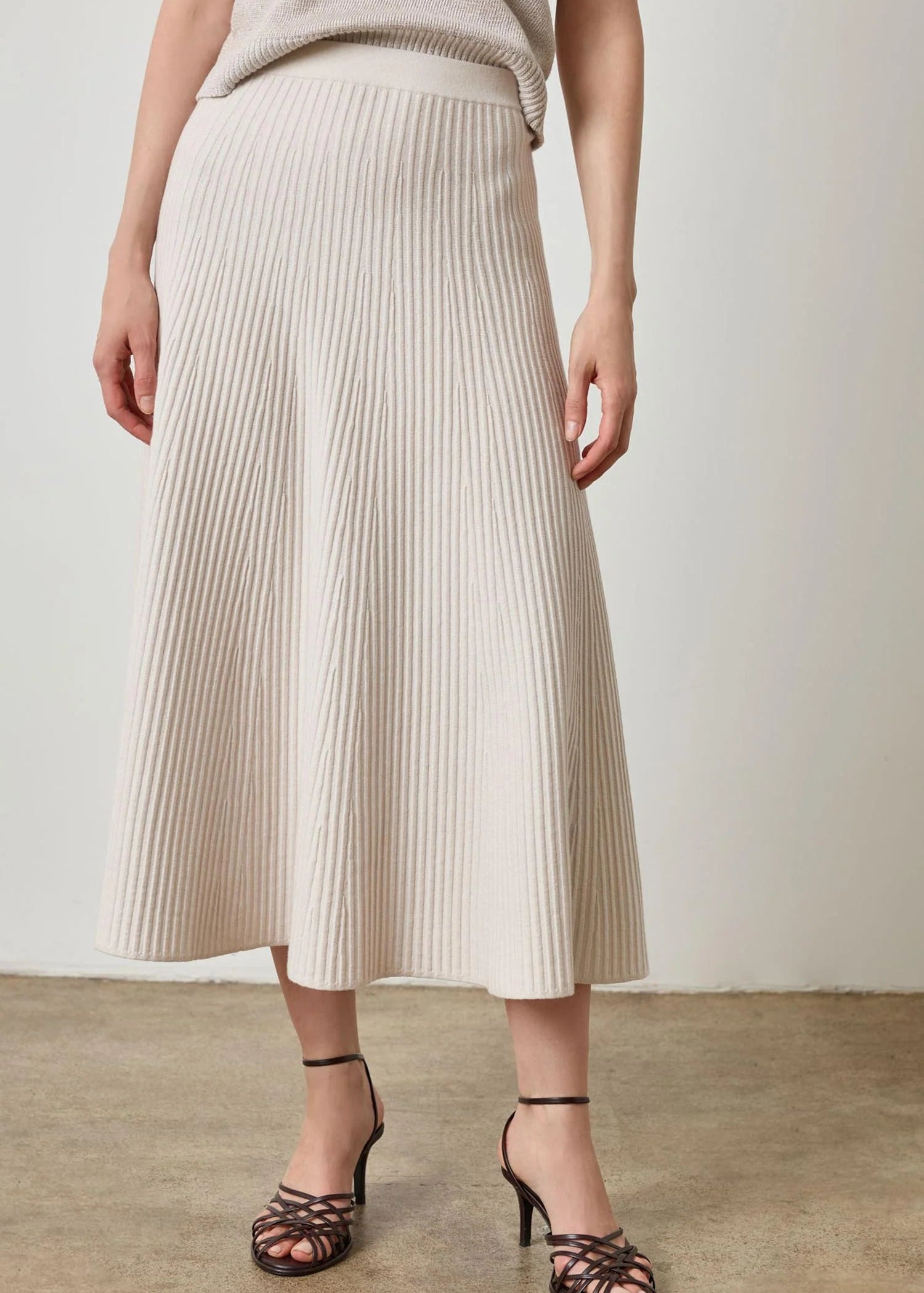 Flared Knit Skirt Bottoms Lilla P.