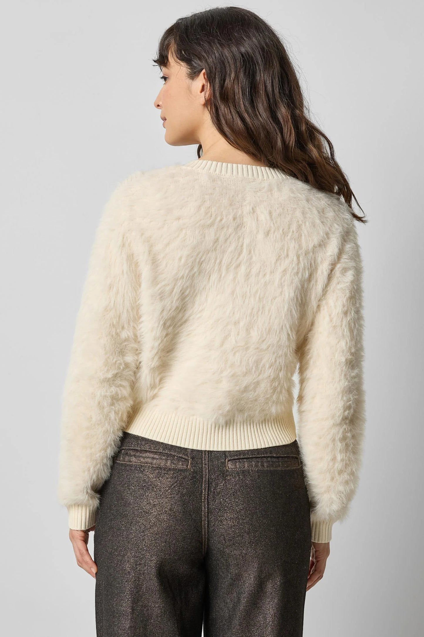 Brushed Crewneck Cardigan Sweaters Lilla P.