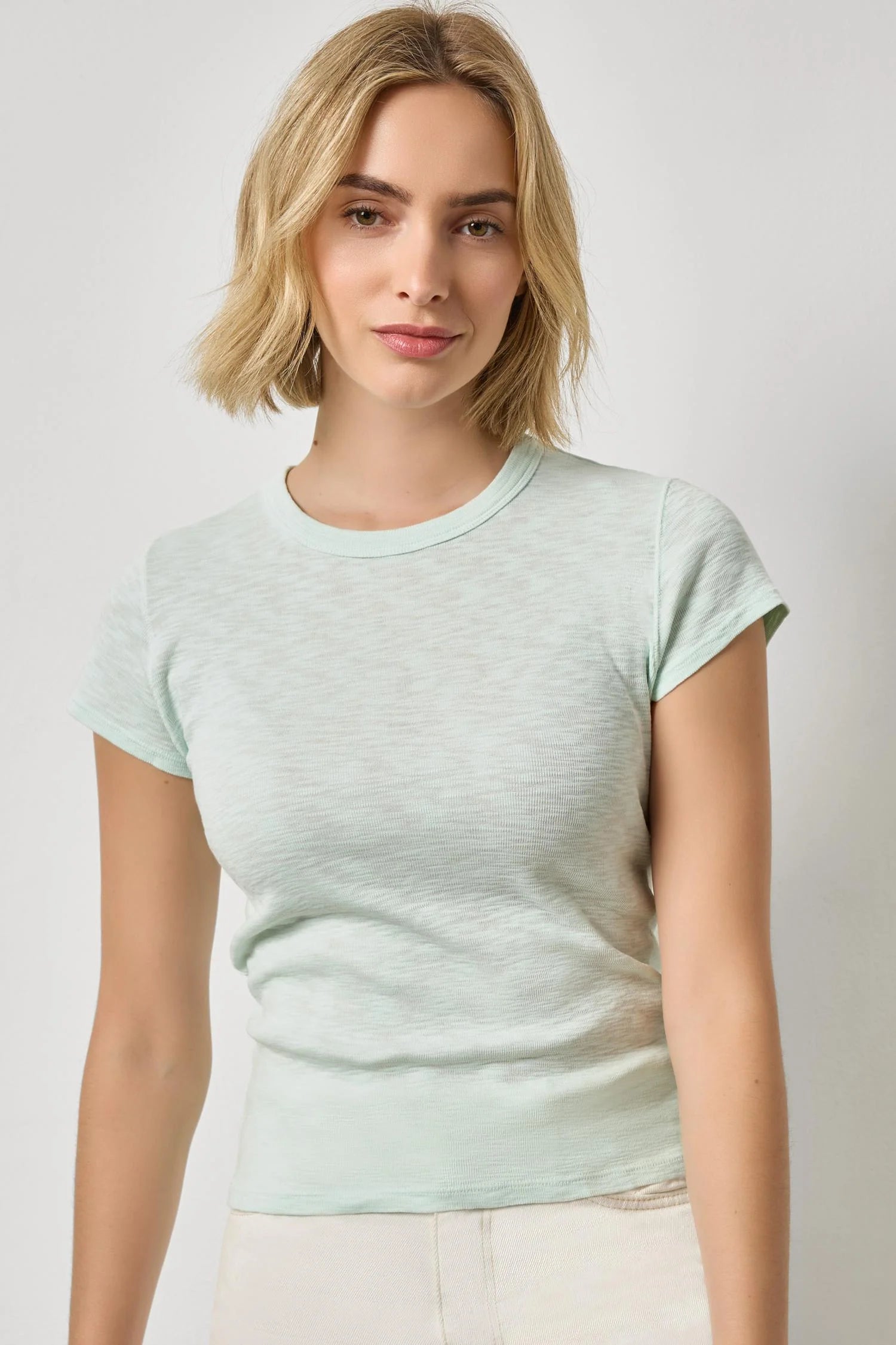 Ribbed Slub Crewneck Tee Tees Lilla P. Pool S