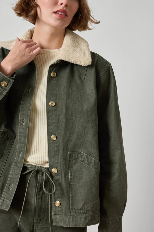 Washed Twill Pleat Back Jacket Jackets Lilla P.