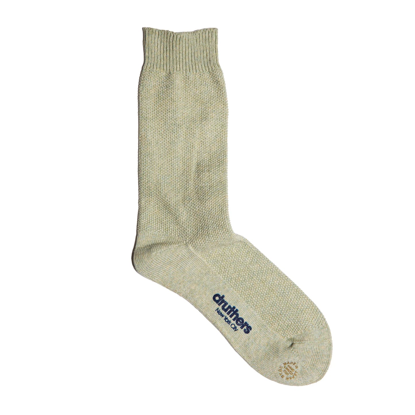 Organic Cotton Pique Knit Crew Sock Socks Druthers Natural Mint  