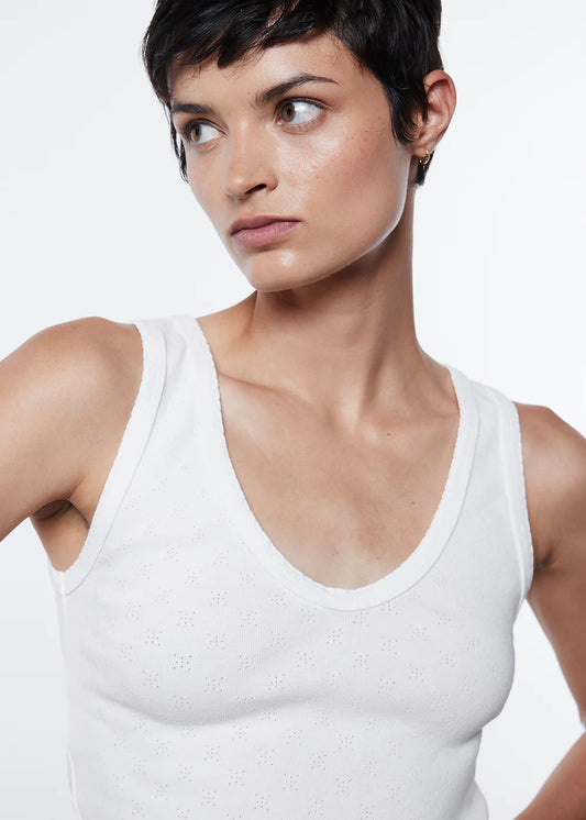 Scallop Edge Pointelle Tank Tops Enza Costa Cloud S