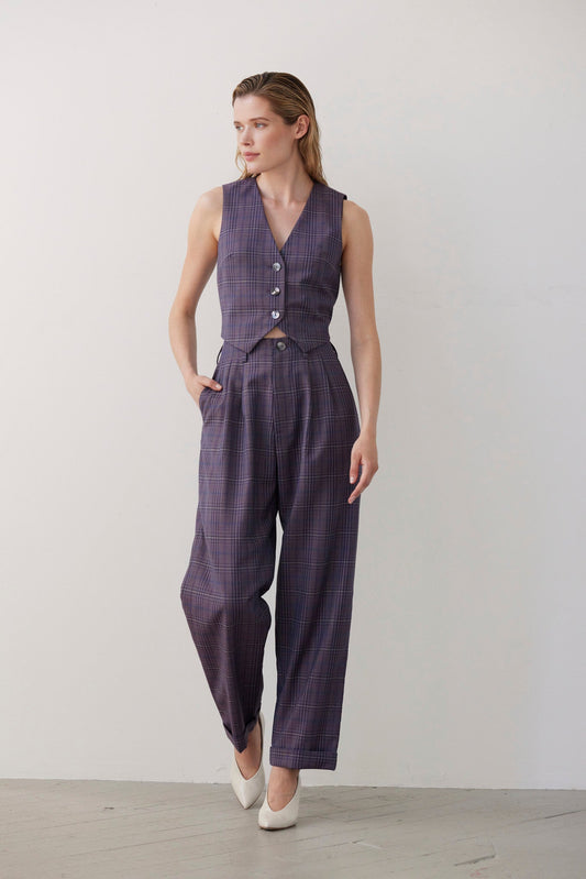 Patty Straight Leg Pant in Tropical Wool Pants CHRISTINE ALCALAY