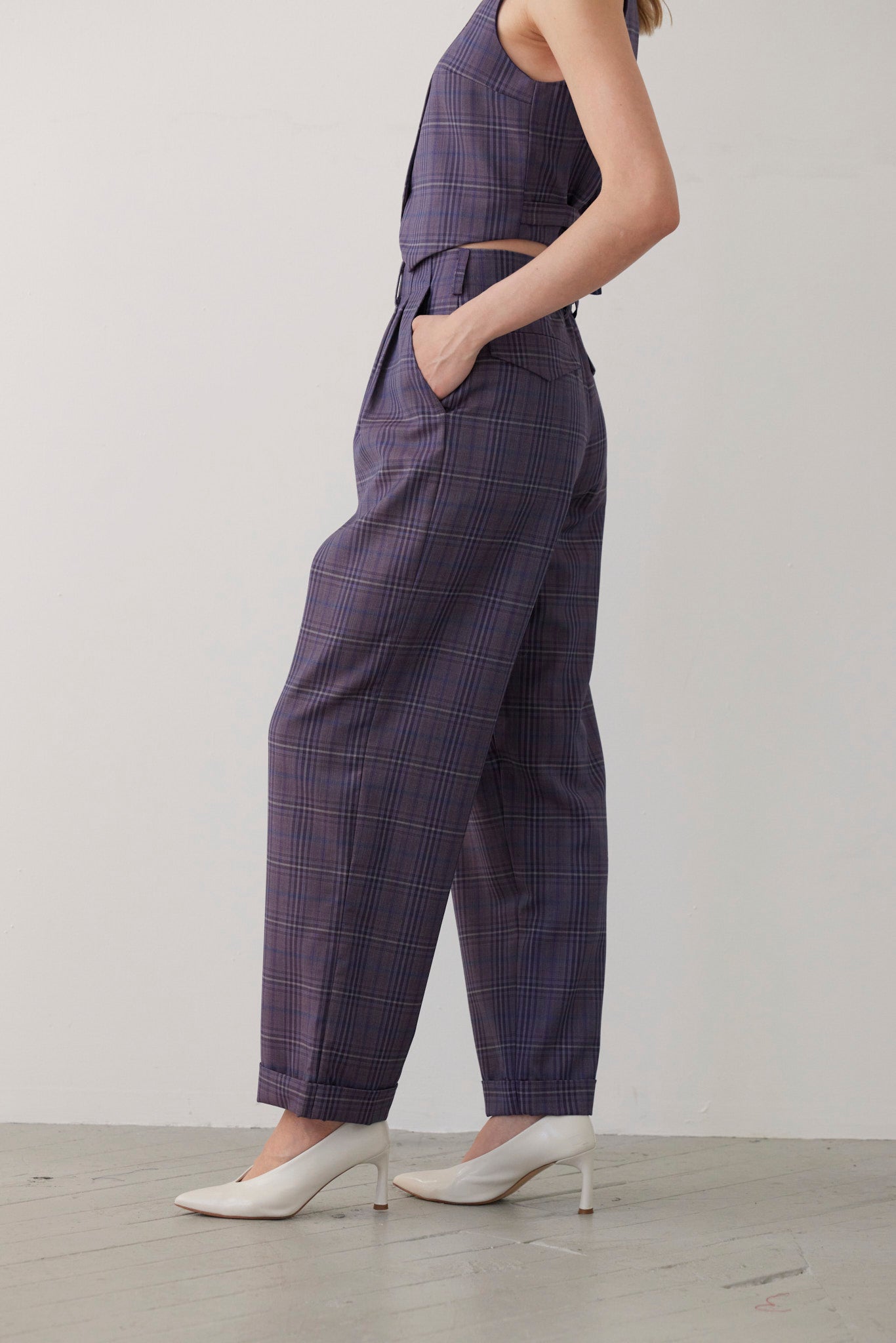 Patty Straight Leg Pant in Tropical Wool Pants CHRISTINE ALCALAY