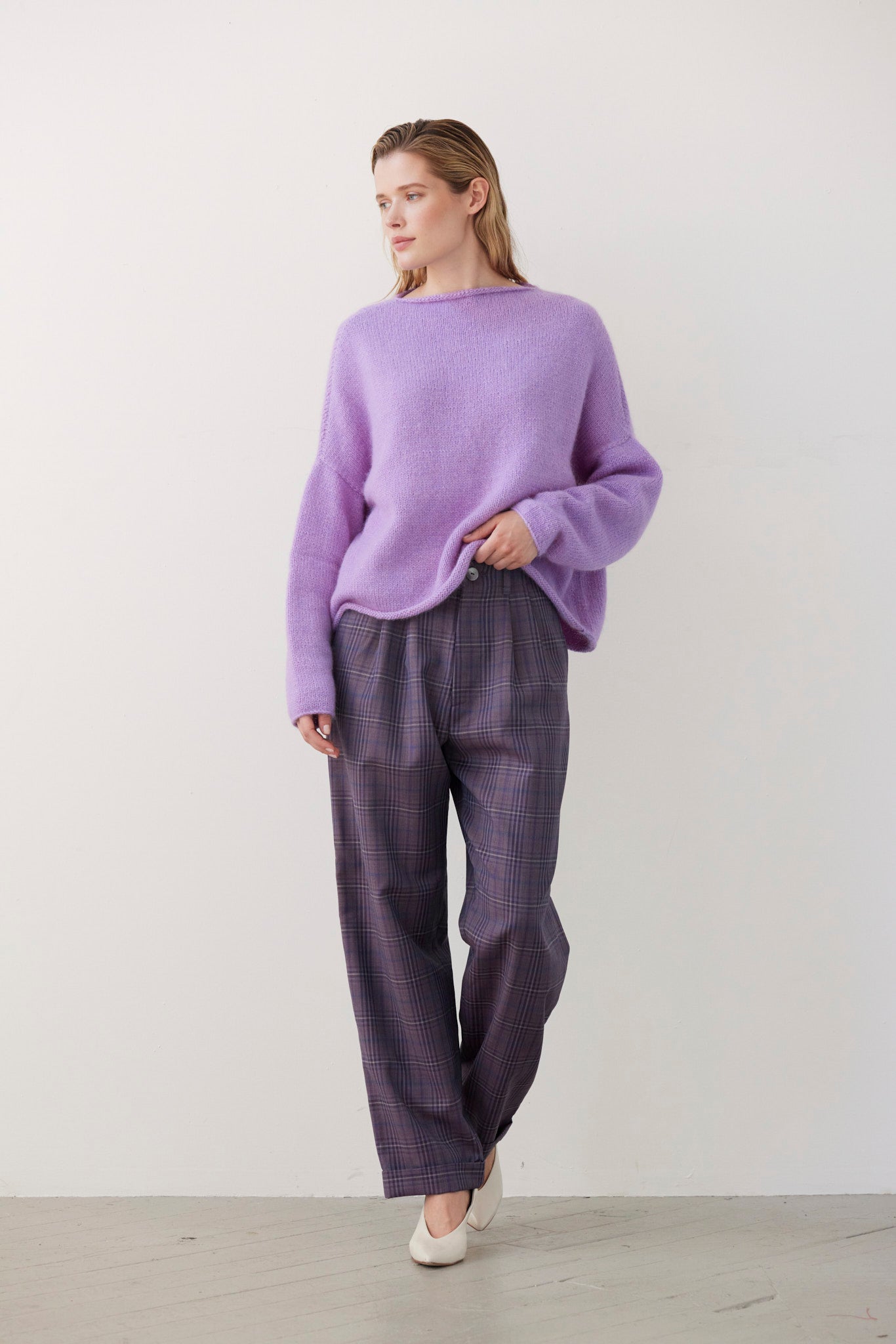 Patty Straight Leg Pant in Tropical Wool Pants CHRISTINE ALCALAY