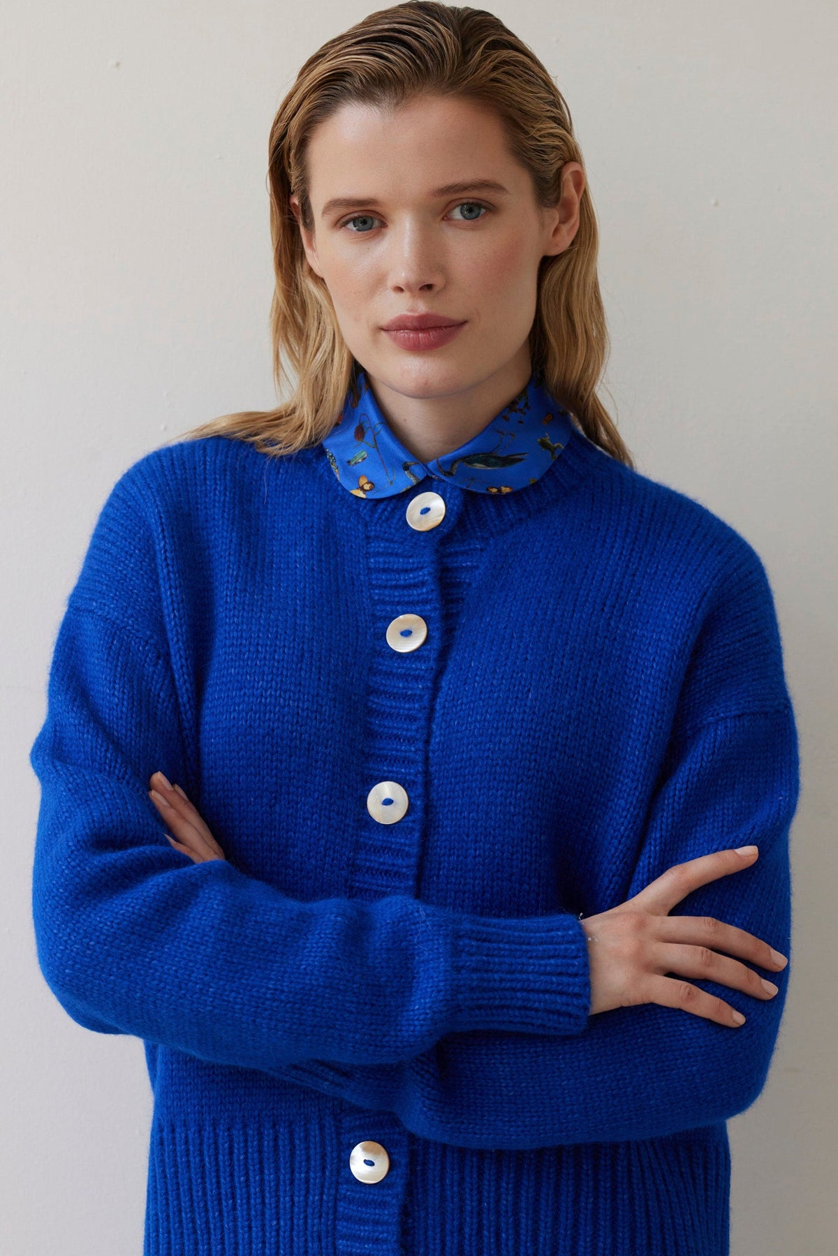 SAMPLE FW26 - Petra Cardigan in Alpaca Wool - Electric Blue Samples CHRISTINE ALCALAY Electric Blue One size - 1