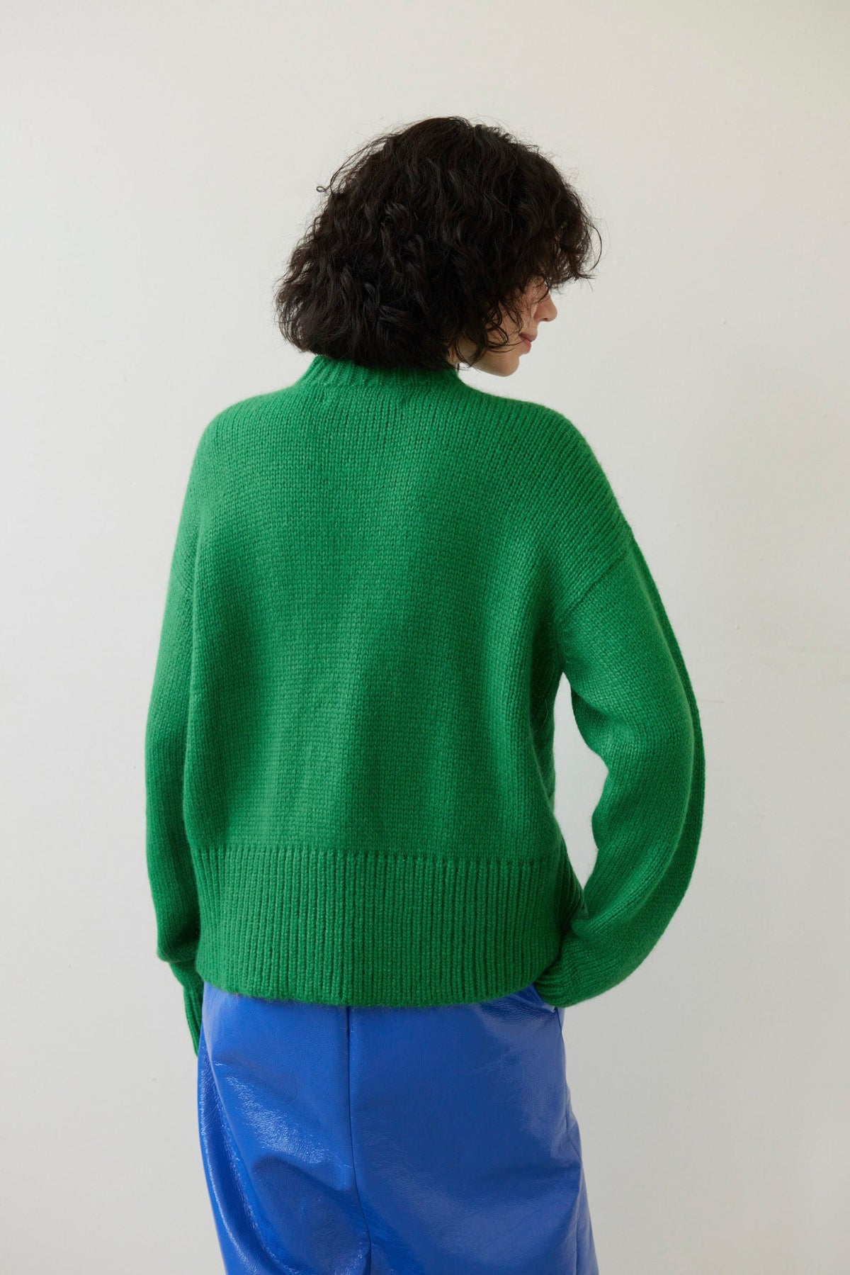 SAMPLE FW26 - Petra Cardigan in Alpaca Wool - Grass Green Samples CHRISTINE ALCALAY - 5