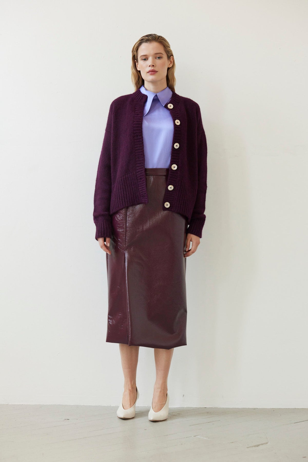 SAMPLE FW26 - Petra Cardigan in Alpaca Wool - Pinot Wine Samples CHRISTINE ALCALAY - 5