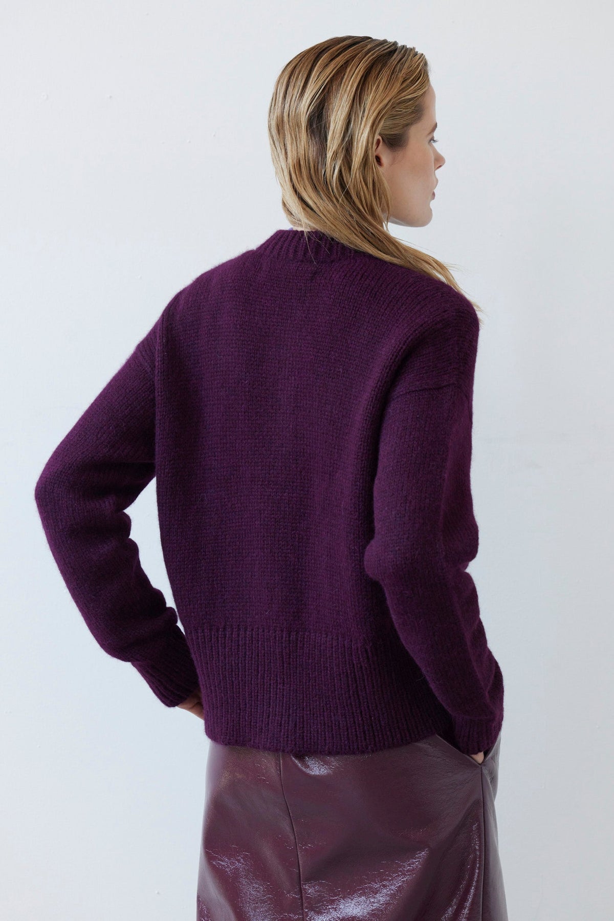 SAMPLE FW26 - Petra Cardigan in Alpaca Wool - Pinot Wine Samples CHRISTINE ALCALAY - 4