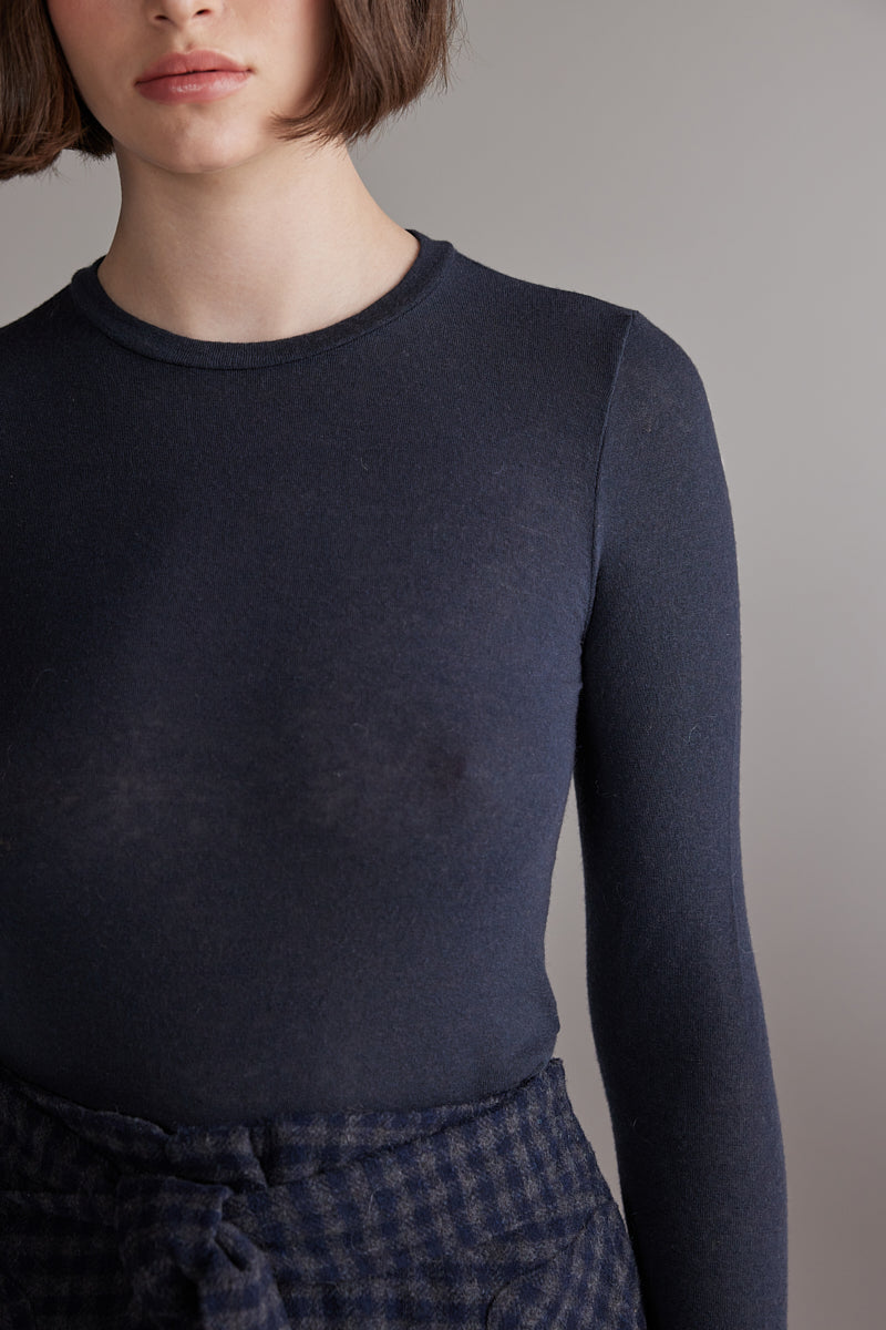 Wool blend lightweight knit top AMENTE - 2