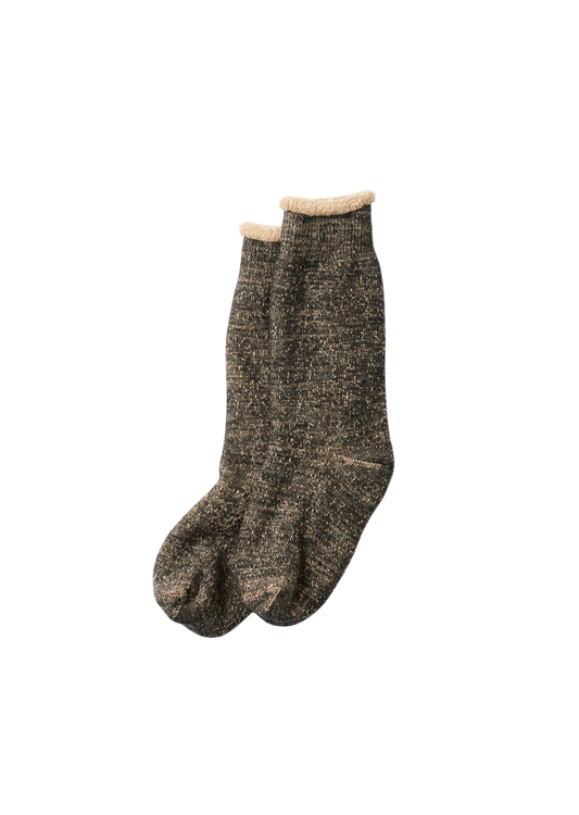 Merino Wool Double Face Socks Socks & Hosiery RoToTo BLACK/BROWN L