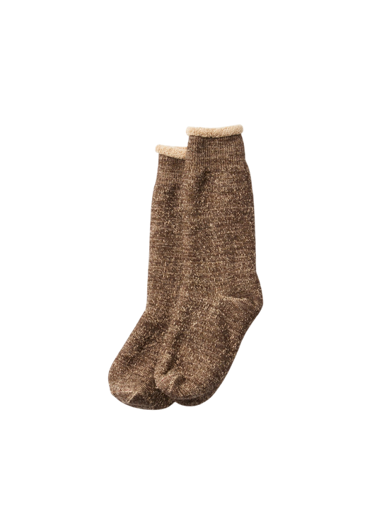 Merino Wool Double Face Socks Socks & Hosiery RoToTo D.BROWN/BROWN L