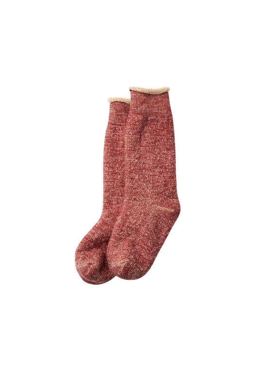 Merino Wool Double Face Socks Socks & Hosiery RoToTo D.RED/BROWN L